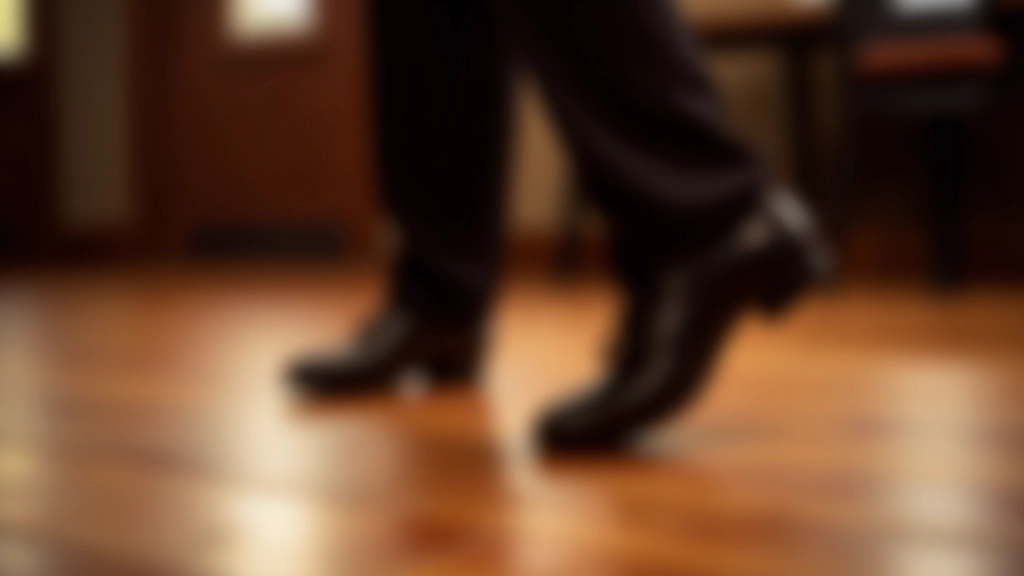 Close-up of dance shoes and feet positioned in Latin dance frame, showing proper posture and positioning on a dance floor